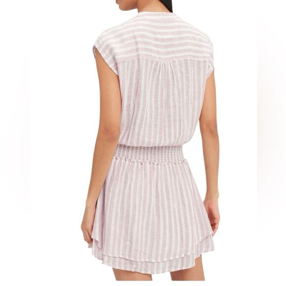 Rails Angelina Dress Dune Stripe Linen Tan White size XS - Picture 3 of 12